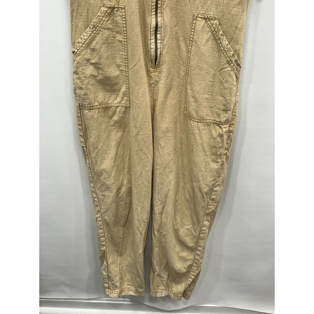BDG Jumpsuit Womens Large Tan Cotton Utility Zip Front Short Sleeve Gorpcore - Picture 3 of 9